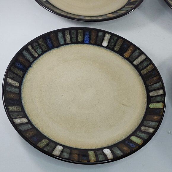 Vallejo Blue Sonoma Home Life & Style Mosaic Tile Set 4 Salad Plates 8.25" *Flaw - Picture 8 of 10